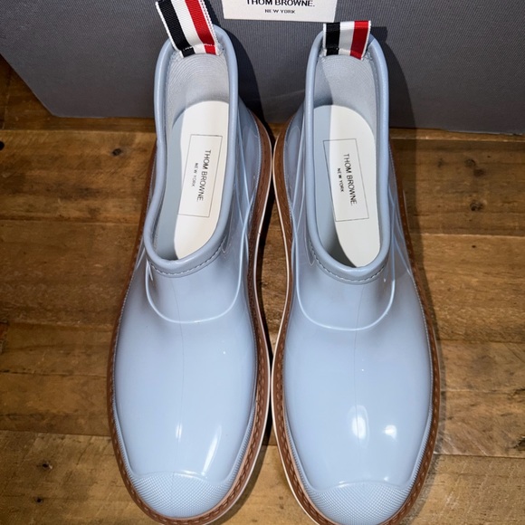 Thom Browne Light Blue Ankle Boots with Brown Soles - Picture 2 of 7